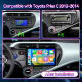 9" Android Touchscreen Radio Compatible with Toyota Prius C 2012-2014 — Wireless CarPlay, GPS & Backup Camera Included