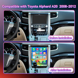 8-Core Android Car Stereo Compatible with Toyota Alphard A20 2008-2012, 12.1" Vertical 2K Touchscreen with Wireless CarPlay/Android Auto, DSP & GPS