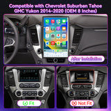 14.5" 2K IPS | 8-Core 8G+128G |  Car Stereo Compatible with Chevy Suburban/Tahoe & GMC Yukon 2014-2020 (OEM 8" Only), Wireless CarPlay/Android Auto, GPS
