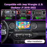 10" Car Stereo Compatible with Jeep Wrangler JL 2018-2022 & Gladiator 2020-2022, Wireless CarPlay/Android Auto, 4GB+64GB, GPS Navigation, Backup Camera & SWC