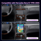 Car Radio Compatible With Mercedes Benz S-Class W220 1998-2005,4G+64GB,9.7" Touch Screen Car Stereo with Wireless Carplay Android Auto,FM/GPS/SWC/Mirror Link/Backup Camera
