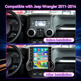 8-Core 8G+128G Android 13 Car Stereo Compatible with Jeep Wrangler 2011-2014, 12.1" Wireless CarPlay/Android Auto Head Unit with GPS & Backup Camera