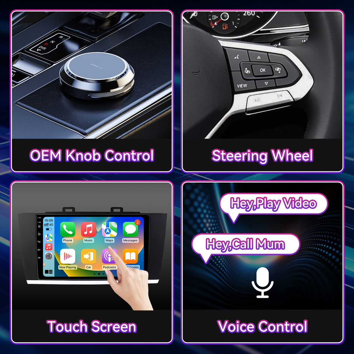 9" Car Stereo Compatible with Subaru Legacy & Outback 2015-2018, 2+64GB Touchscreen Radio with Wireless CarPlay/Android Auto/Screen Mirroring, GPS Navigation & Backup Camera