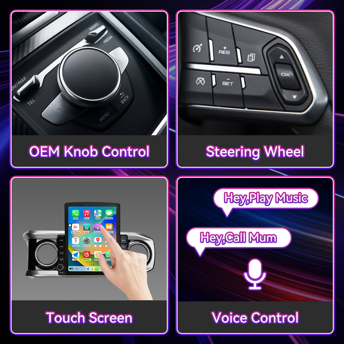 Car Stereo Compatible with Toyota Tacoma 2016-2022, 9.7" 2GB+64GB Wireless CarPlay/Android Auto Head Unit with GPS & 1080P Backup Camera