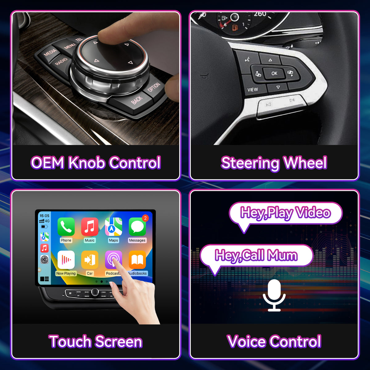 13" Touchscreen Android Car Stereo Compatible with Chevrolet Camaro 2016-2019, 4GB+64GB Wireless CarPlay/Android Auto Head Unit with Physical Knobs & Backup Camera