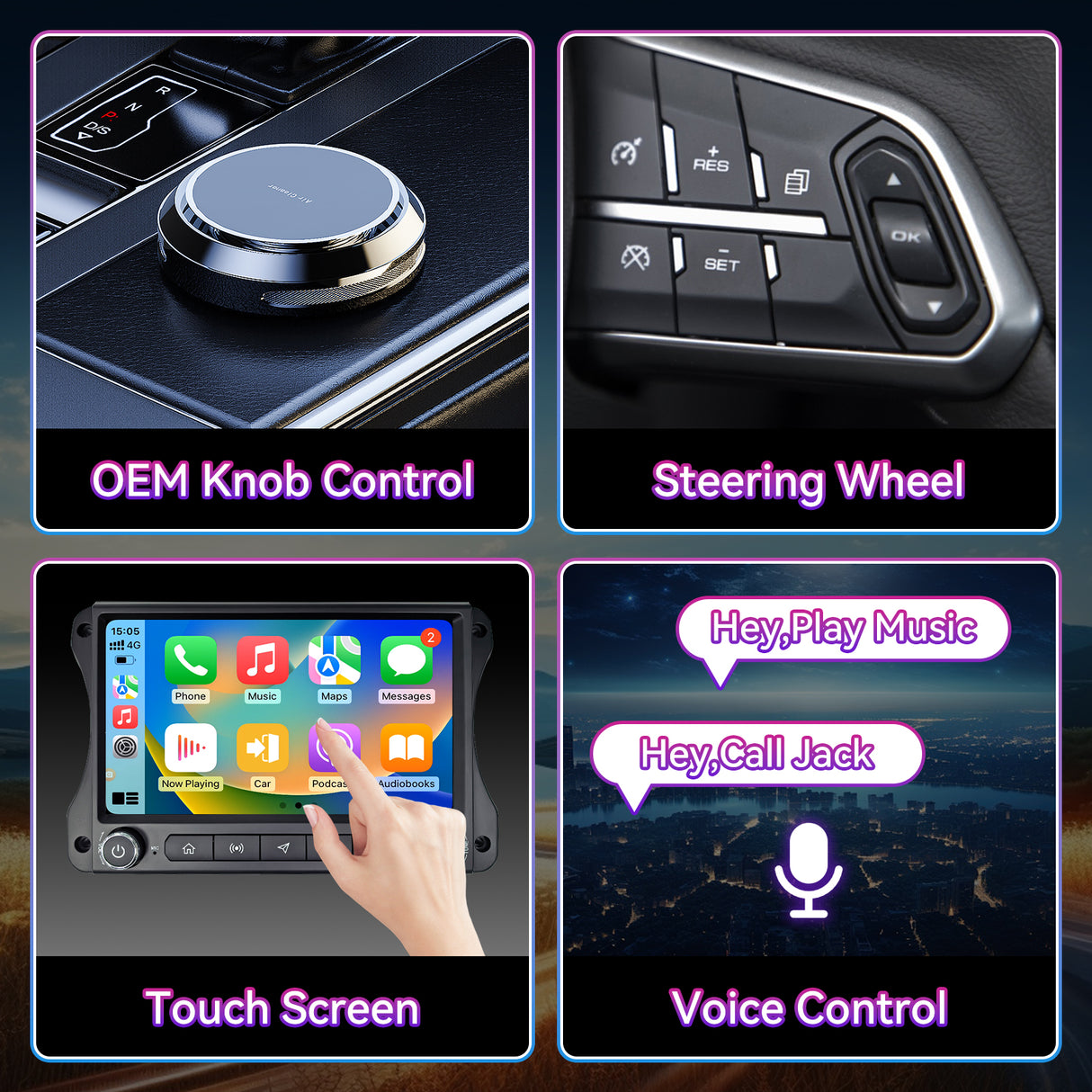 10" Car Stereo Compatible with Jeep Wrangler JL 2018-2022 & Gladiator 2020-2022, Wireless CarPlay/Android Auto, 4GB+64GB, GPS Navigation, Backup Camera & SWC