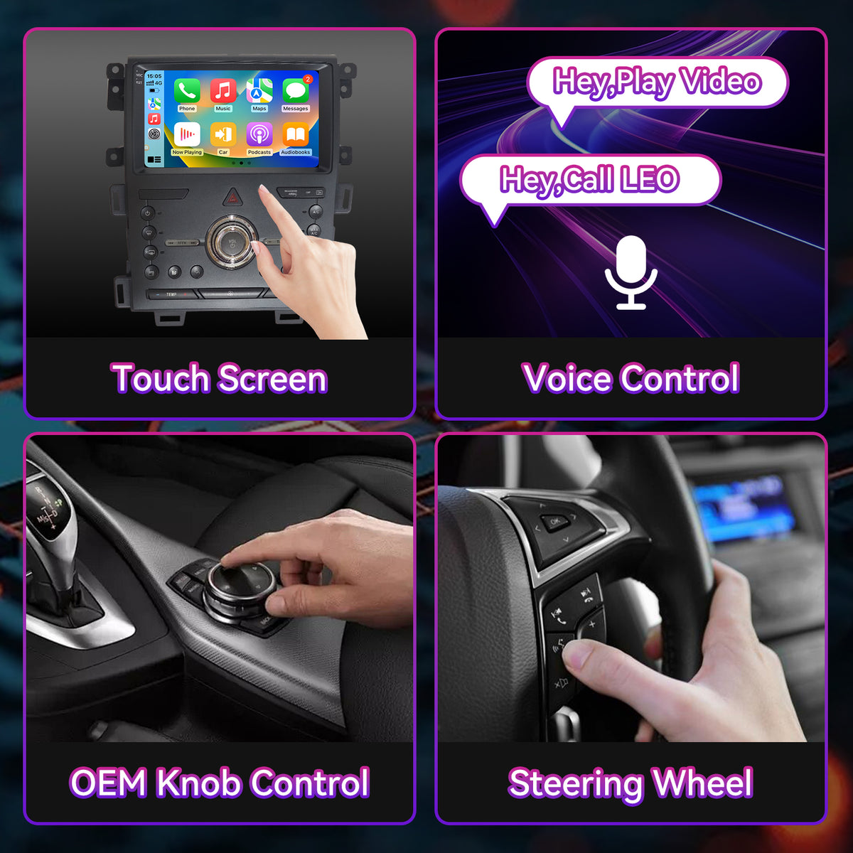 Car Stereo Compatible with Ford Edge 2010-2014, 9" 2GB+64GB Wireless CarPlay/Android Auto Head Unit with GPS Navigation & Backup Camera