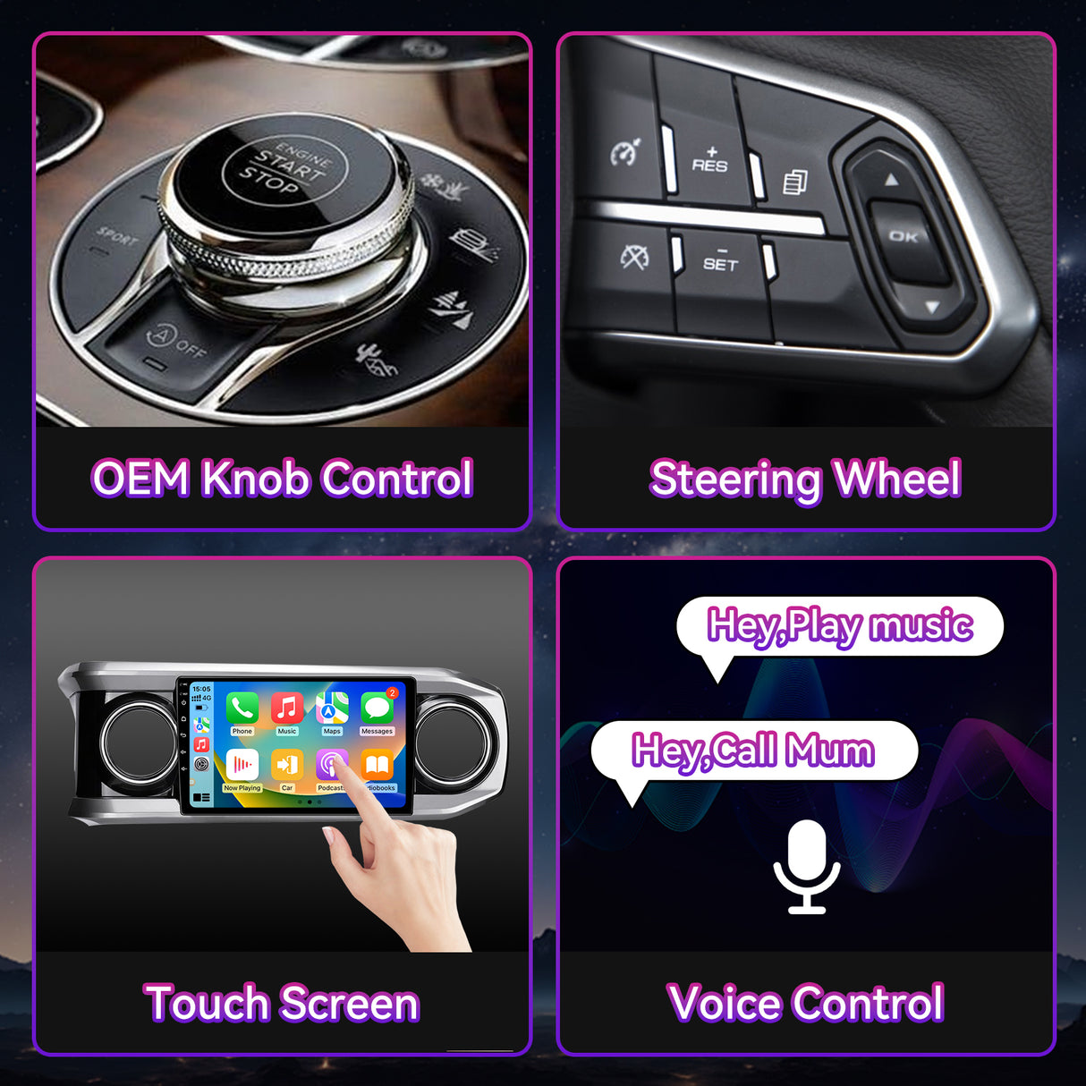 10" Touchscreen Car Stereo Compatible with Toyota Tacoma 2016-2021, Wireless CarPlay/Android Auto Head Unit with GPS Navigation & Backup Camera