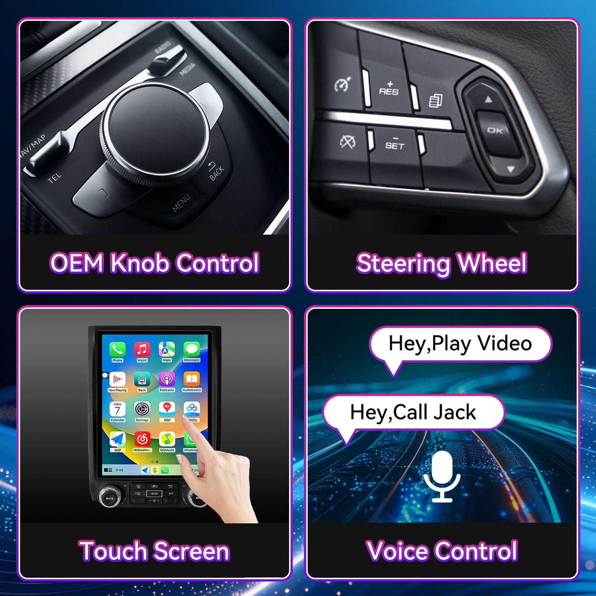 8-Core Qualcomm Android Car Stereo for Ford Expedition 2015-2018 — 12.1" Vertical Touchscreen with Wireless CarPlay, GPS & AHD Backup Camera