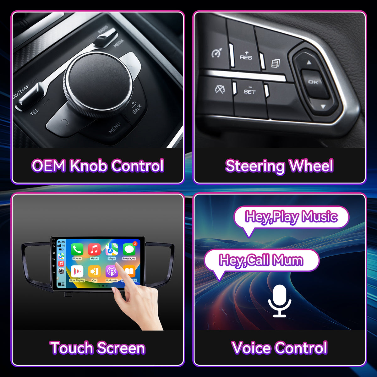 Android Car Stereo compatibility with Honda Pilot 2016-2019 — 10" Vertical Touchscreen with Wireless CarPlay, GPS & AHD Backup Camera