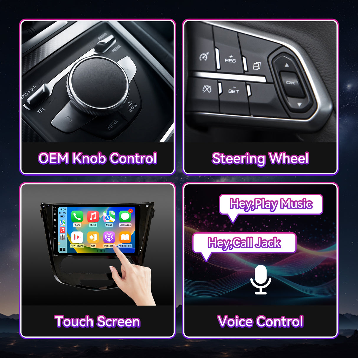 Car Stereo Radio Compatible with Nissan Rogue 2014-2018 (Manual AC Only),10.1" Wireless CarPlay/Android Auto Head Unit with GPS & Backup Camera