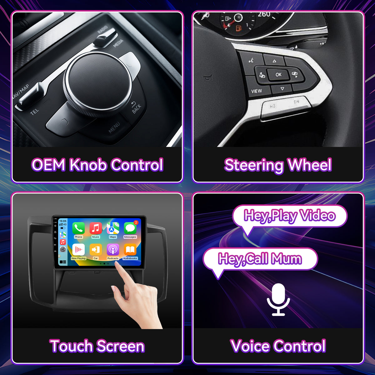 9" Touchscreen Radio Compatible with Nissan Maxima 2009-2014 — Wireless CarPlay, Multimedia Receiver with GPS Bluetooth ＆ Backup Camera
