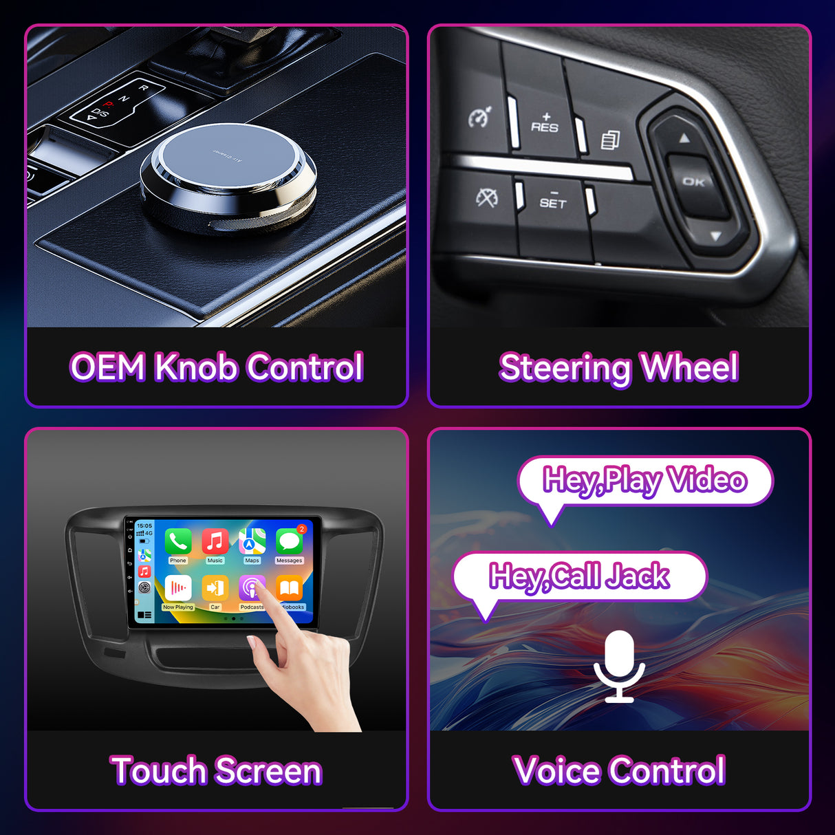 Android 13 Car Stereo Compatible with Chrysler 200 Series 2015-2019, 9" Wireless CarPlay/Android Auto Head Unit with GPS Navigation & 1080P Backup Camera