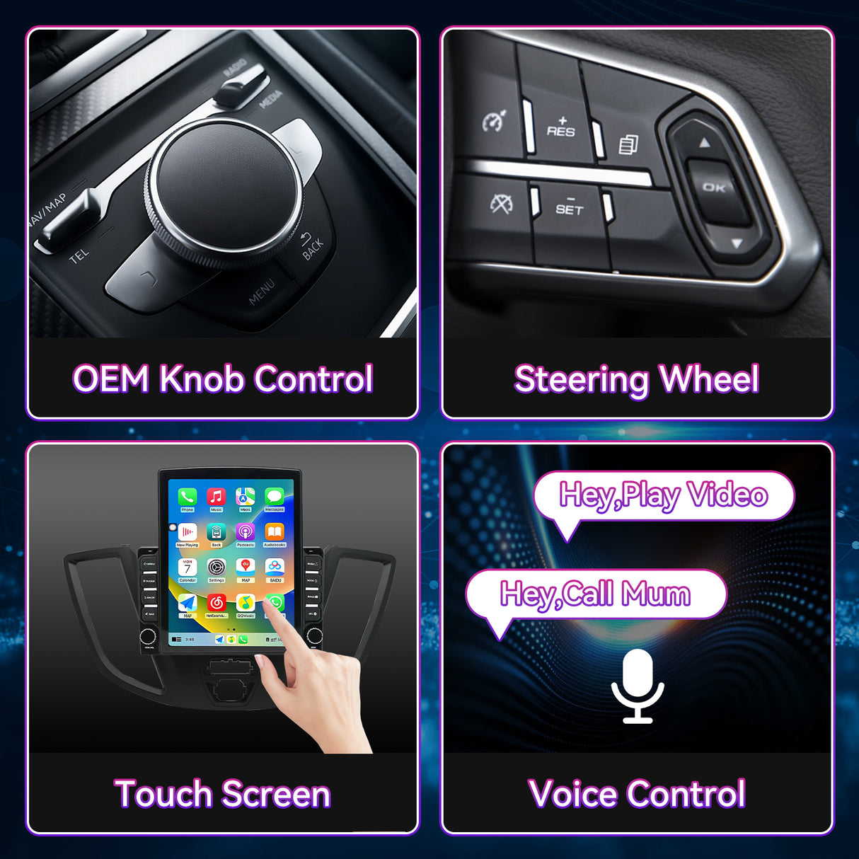 Car Stereo Compatible with Ford Transit 2013-2019, 9.7" Wireless CarPlay/Android Auto Head Unit with GPS Navigation & Backup Camera