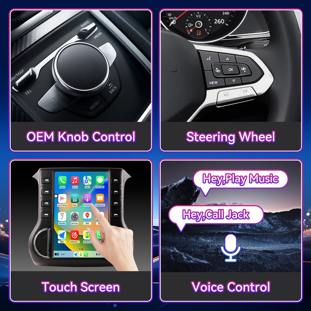 8-Core 8G+128G Android 13 Car Stereo Compatible with Jeep Wrangler 2011-2014, 12.1" Wireless CarPlay/Android Auto Head Unit with GPS & Backup Camera