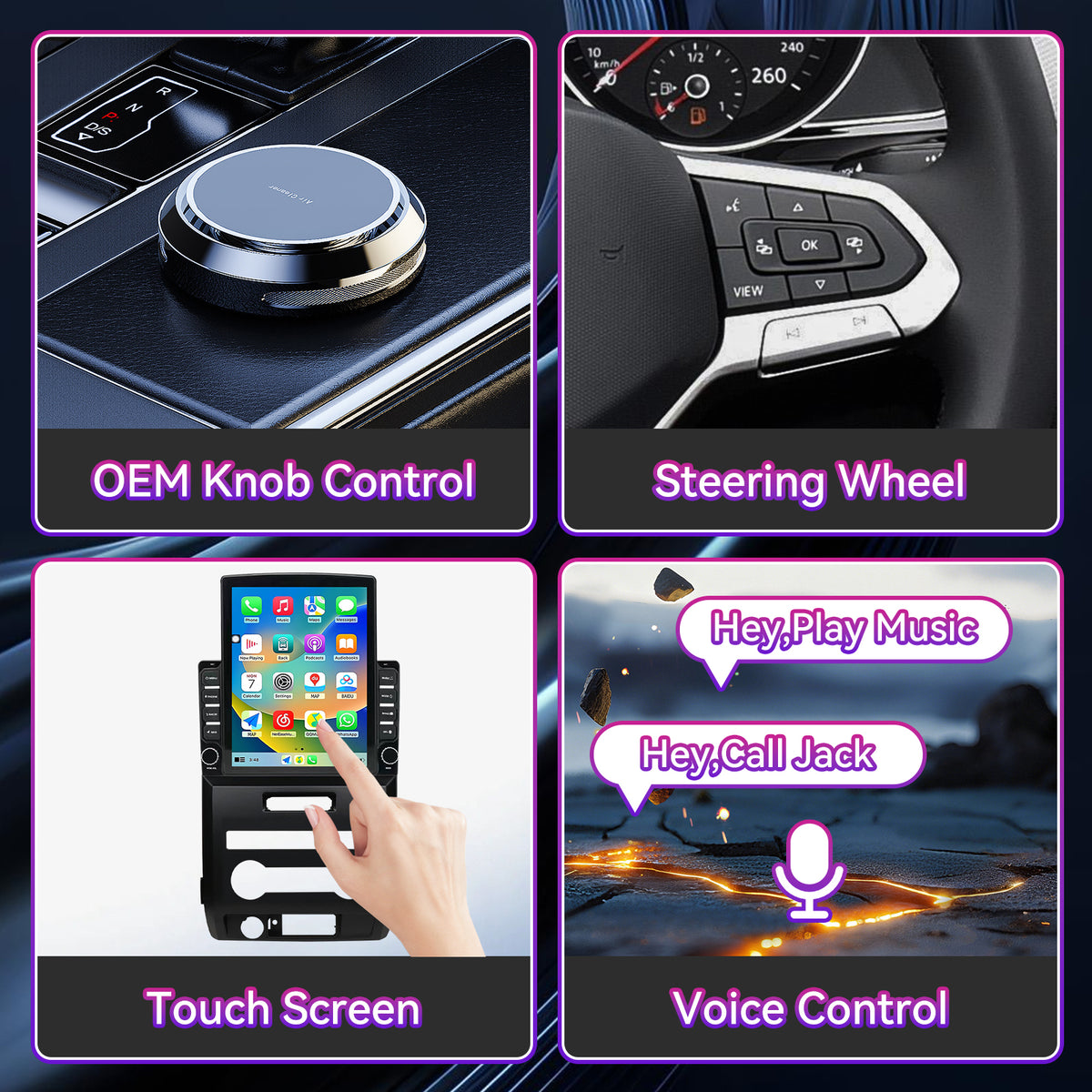 Android 14 Car Stereo Compatible with Ford F150 2009-2012 (Manual AC Only), 9.7" Wireless CarPlay/Android Auto Head Unit with GPS & 1080P Backup Camera