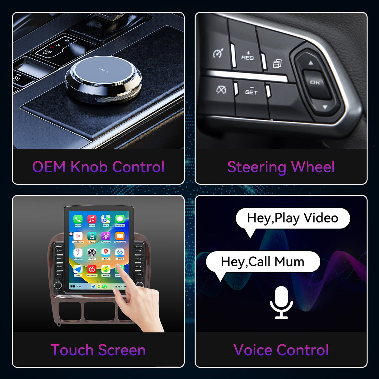 Car Radio Compatible With Mercedes Benz S-Class W220 1998-2005,4G+64GB,9.7" Touch Screen Car Stereo with Wireless Carplay Android Auto,FM/GPS/SWC/Mirror Link/Backup Camera