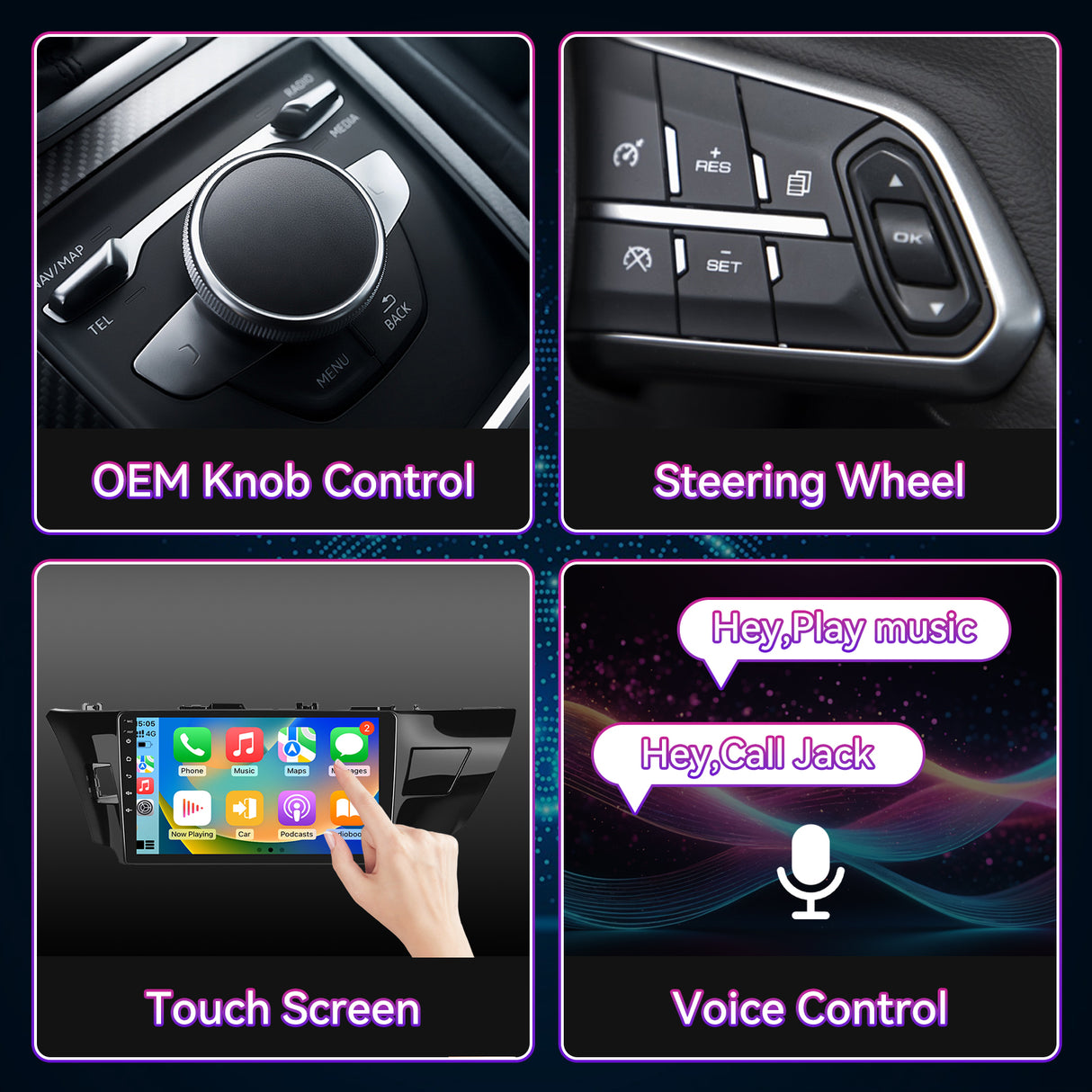 10" Android 13 Touchscreen Radio Compatible with Toyota Corolla 2014-2016, Wireless CarPlay/Android Auto, GPS Navigation, Bluetooth & Backup Camera