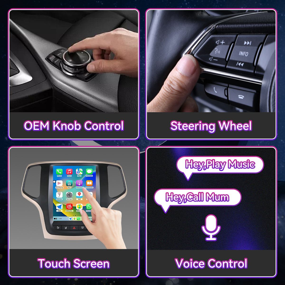 Car Stereo Compatible with Jeep Grand Cherokee 2014-2017, 9.7" 4GB+64GB Wireless CarPlay/Android Auto Head Unit with GPS & Backup Camera