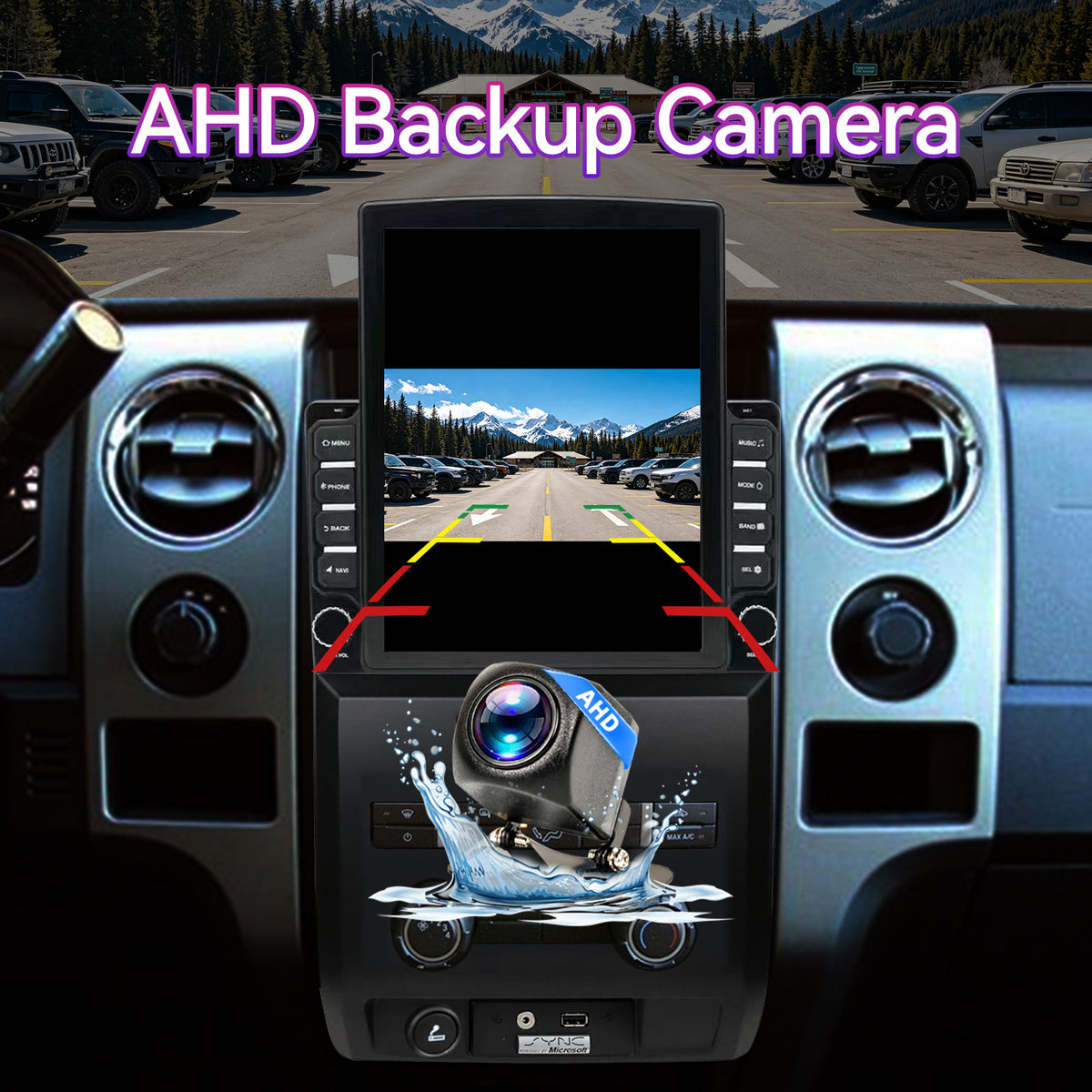 Android 14 Car Stereo Compatible with Ford F150 2009-2012 (Manual AC Only), 9.7" Wireless CarPlay/Android Auto Head Unit with GPS & 1080P Backup Camera