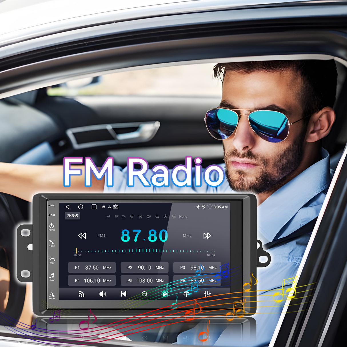 CFYLO Car radio Compatible with Chevrolet Chrvy Silverado 1500/2500/3500 2003-2006,Tahoe 2003-2006,GMC Sierra 2003-2006,Yukon 2004-2006,7''Touch Screen Stereo Navigational apparatus,Wireless Carplay/Android Auto