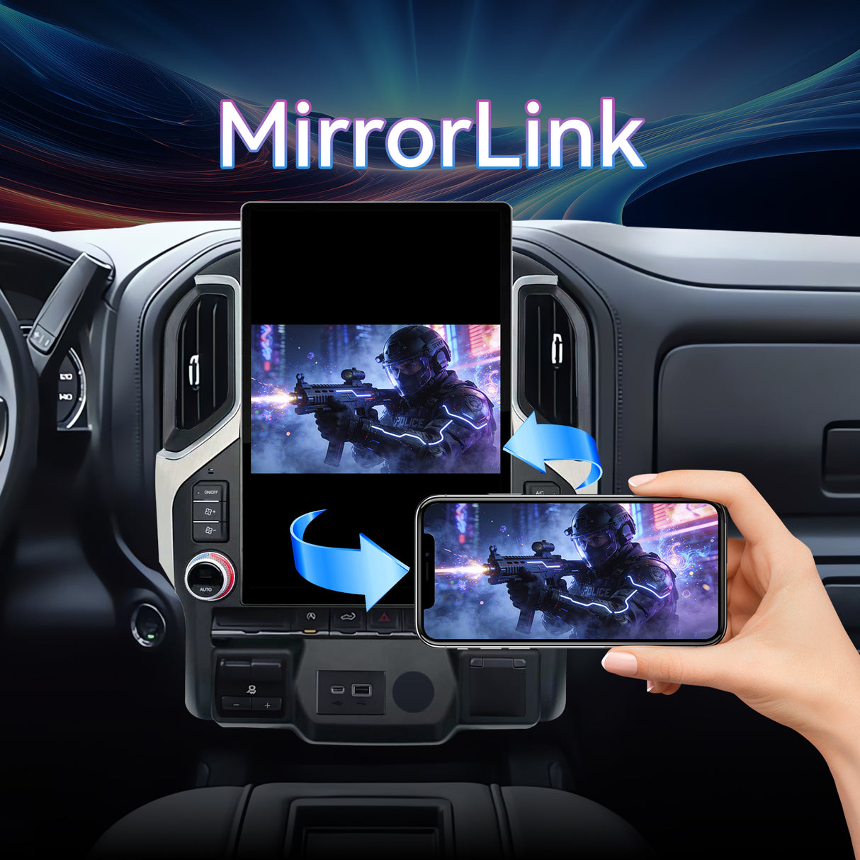 15.6''2K IPS Touch Screen Car Stereo Radio Compatible with Chevrolet Silverado＆GMC Sierra 2019-2022.4G+64G,Wireless Carplay＆Android Auto, GPS Navigation Multimedia Player Head Unit