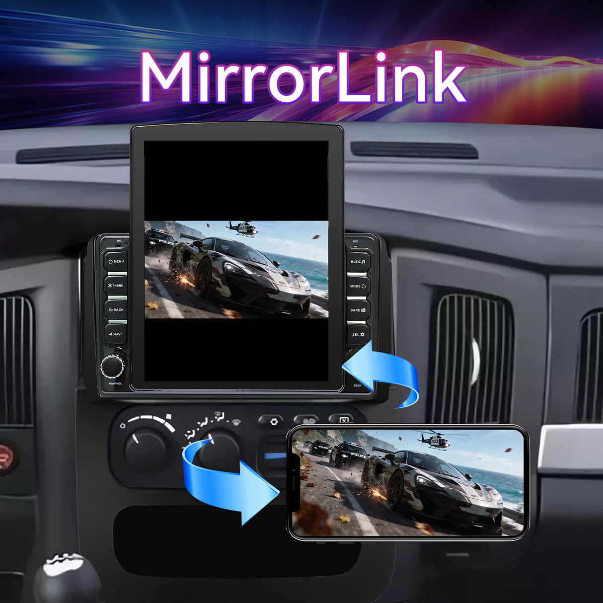 Car Stereo Radio Compatible with Dodge Ram 1500/2500/3500 2002-2005, 9.7" Touchscreen  Wireless CarPlay/Android Auto Head Unit with GPS & Backup Camera