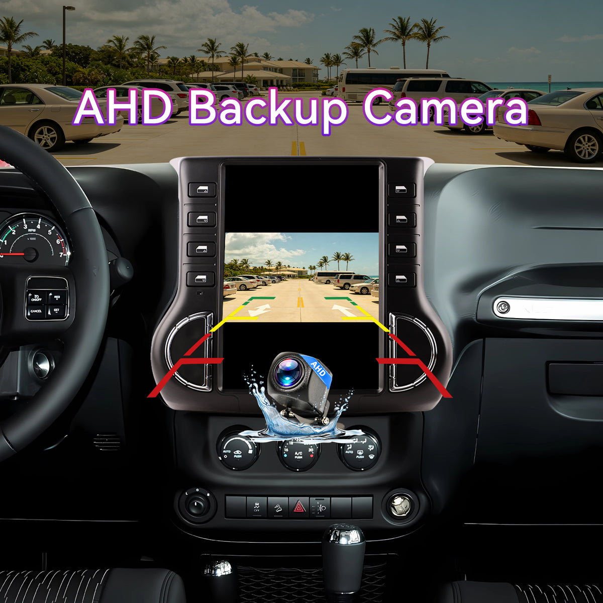 8-Core 8G+128G Android 13 Car Stereo Compatible with Jeep Wrangler 2011-2014, 12.1" Wireless CarPlay/Android Auto Head Unit with GPS & Backup Camera