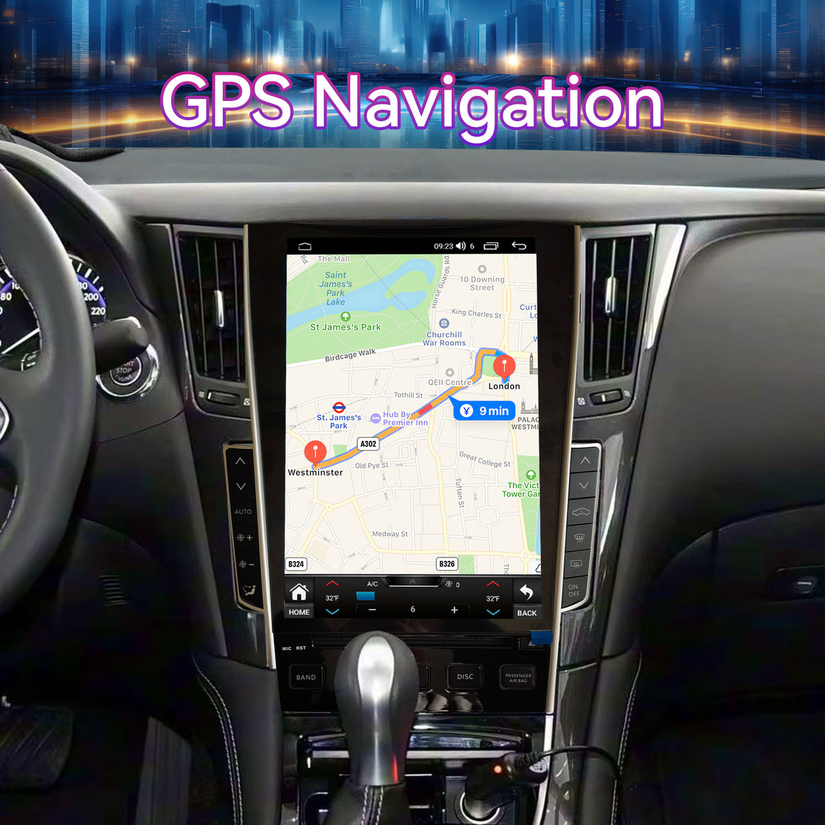 12.1" 8-Core 8G+128GB Car Stereo Compatible with Infiniti Q50 2015-2019, Wireless CarPlay/Android Auto Head Unit with DSP & GPS Navigation