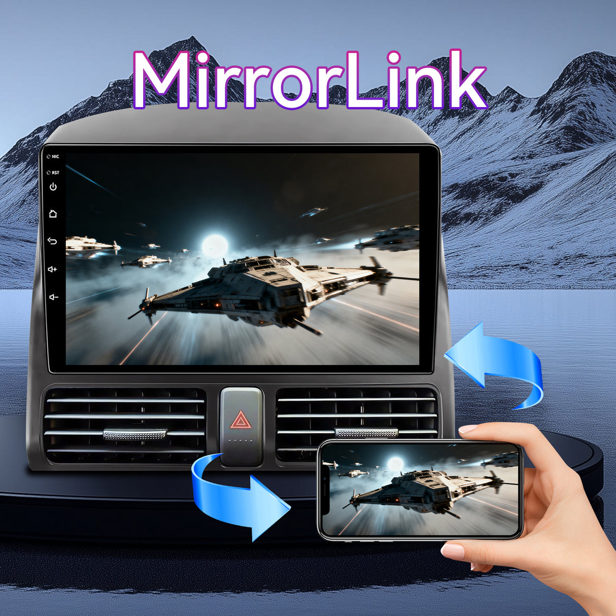 Android 13 Car Stereo Compatible with Honda CRV 2002-2006 — 9.7" Wireless CarPlay/Android Auto Head Unit with GPS, Backup Camera & SWC