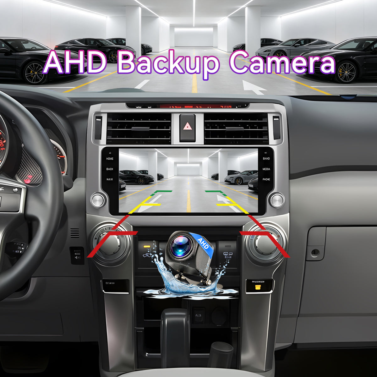 10.33" 4GB+64GB Android Car Stereo Compatible with Toyota 4Runner 2009-2019 — Wireless CarPlay/Android Auto, GPS, Custom EQ & AHD Backup Camera