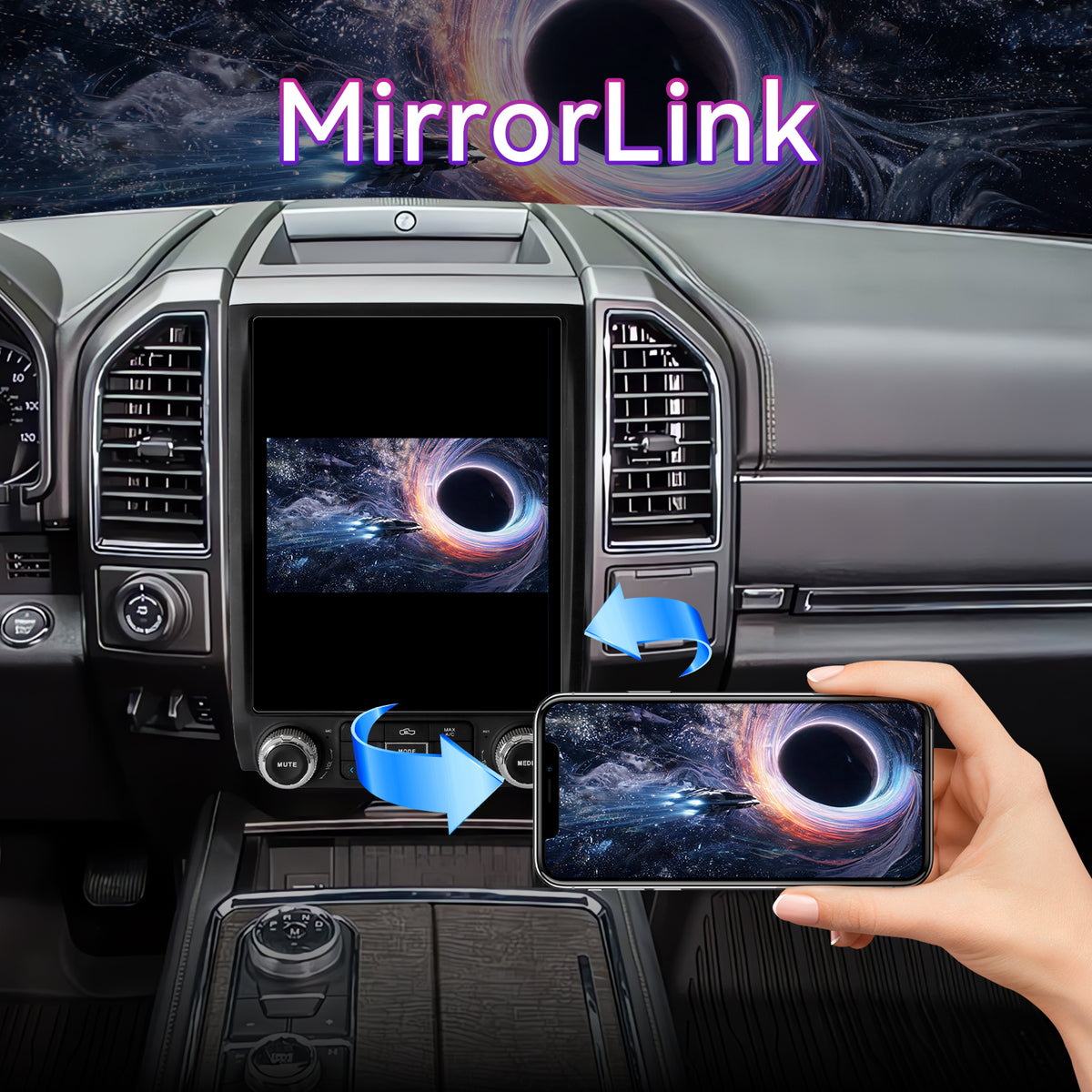 8-Core Qualcomm Android Car Stereo for Ford Expedition 2015-2018 — 12.1" Vertical Touchscreen with Wireless CarPlay, GPS & AHD Backup Camera