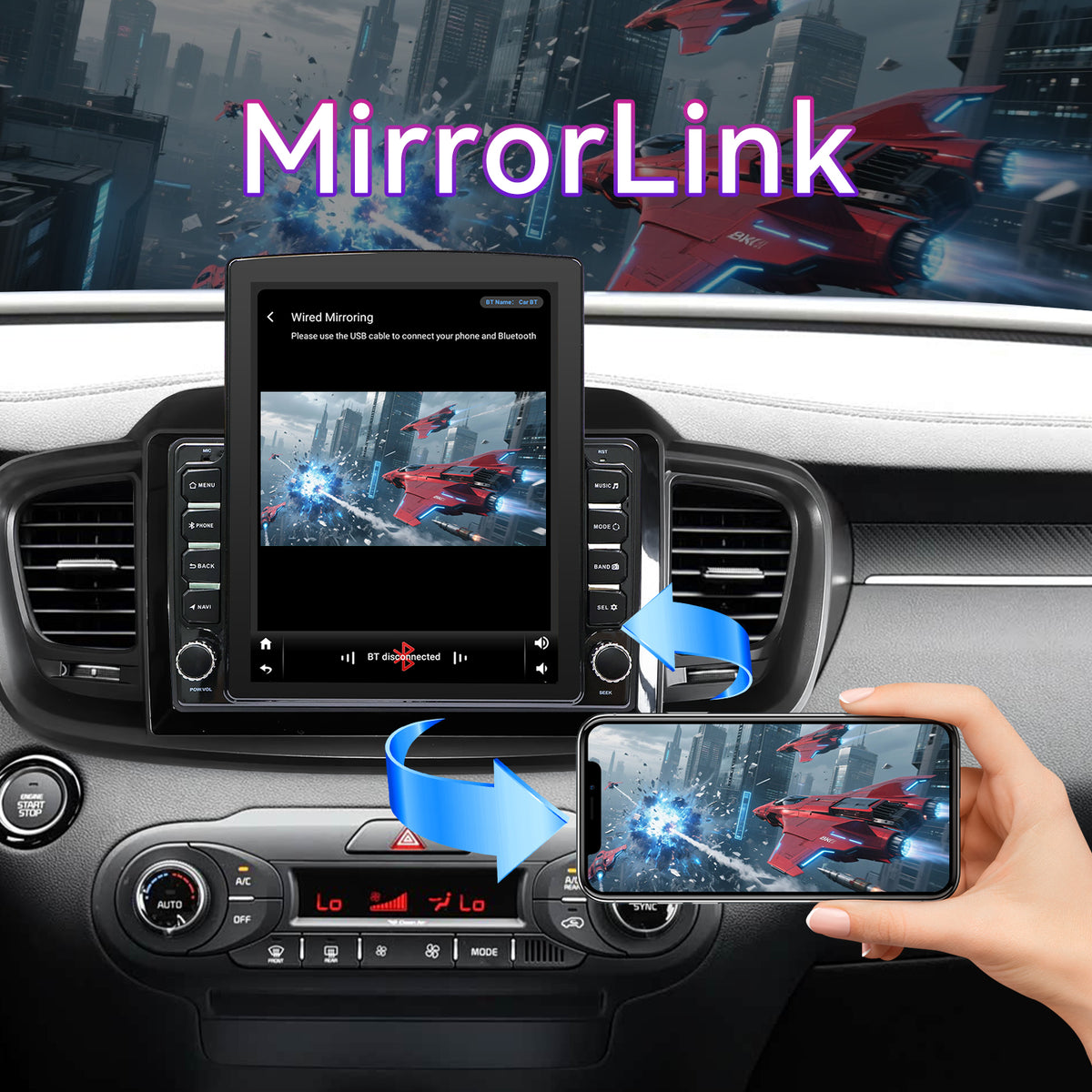 Car Stereo Compatible with Kia Sorento 2016-2020, 9.7" Wireless CarPlay/Android Auto Head Unit with GPS Navigation & Backup Camera