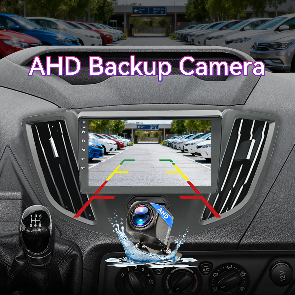 Android 13 Car Radio Compatible with Ford Transit 2015-2018, 9 Inch Wireless CarPlay/Android Auto, GPS Navigation, Bluetooth, FM Radio & Backup Camera
