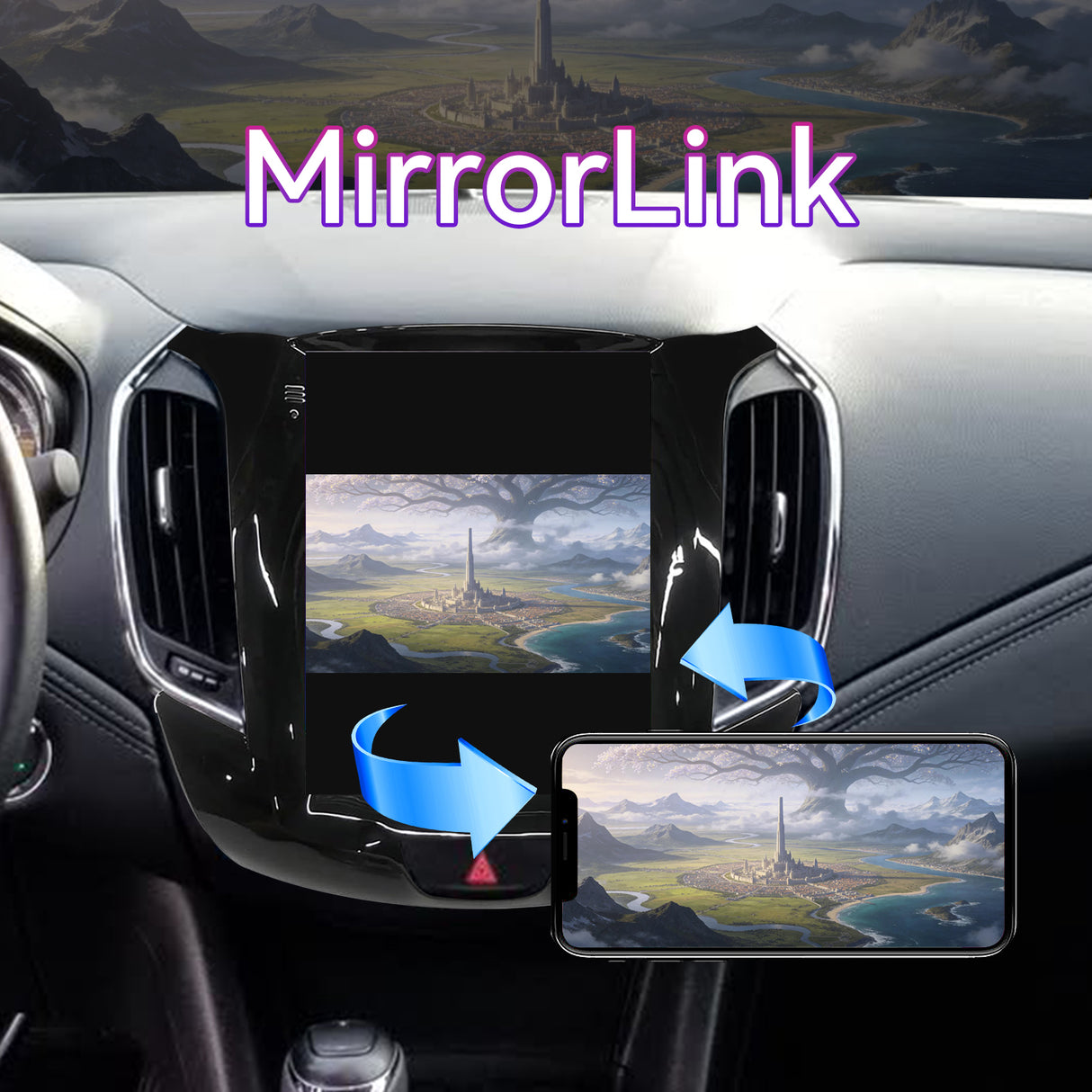 9.7" Car Stereo Radio Compatible with Chevy Cruze 2016-2018 — Wireless Carplay/Andriod Auto, Touchscreen Support Bluetooth, FM/GPS/Screen mirroring/SWC/Backup Camera