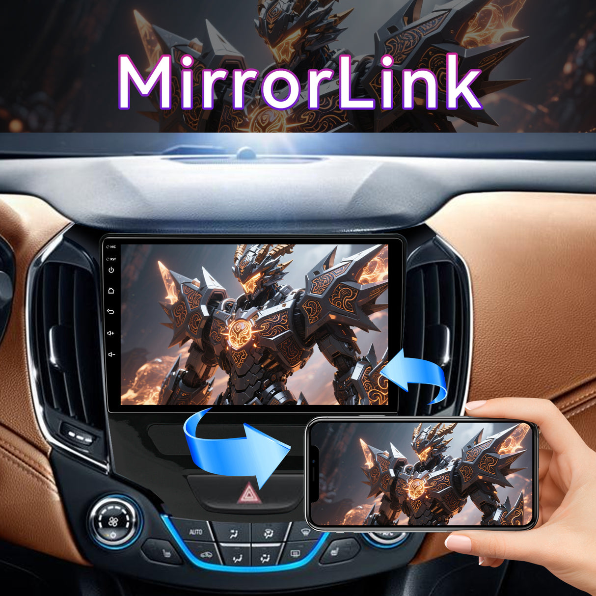 Car Stereo Compatible with Chevy Cruze 2016-2020, 9" Wireless CarPlay/Android Auto Head Unit with GPS Navigation & Backup Camera