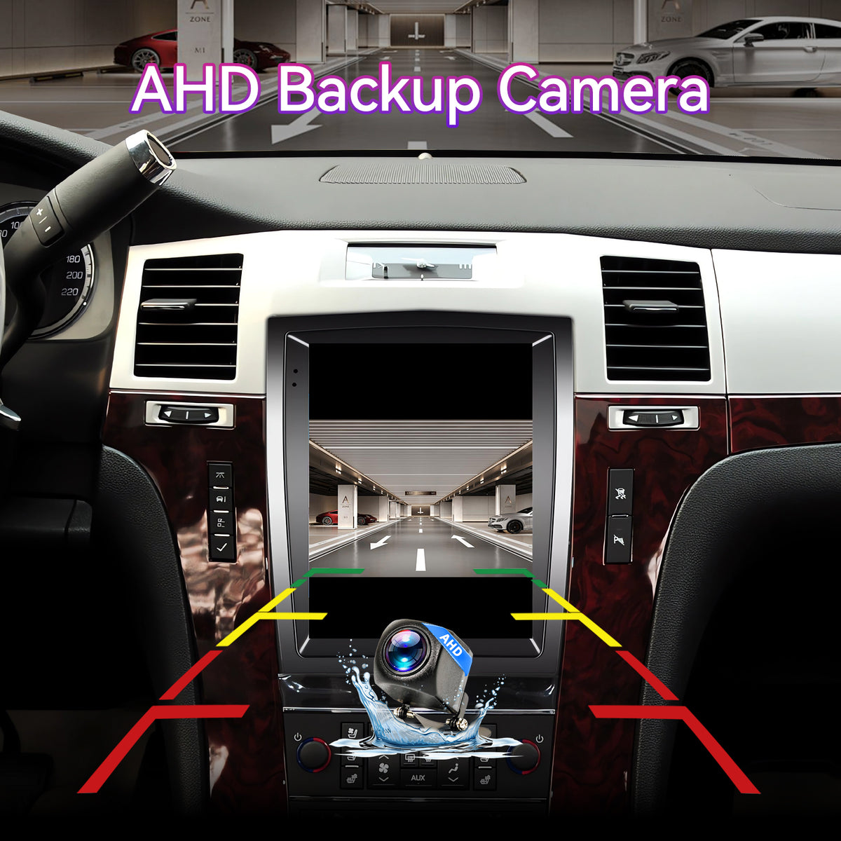 Android 15 Car Stereo Compatible with Cadillac Escalade/SLS 2007-2014, 9.7" Wireless CarPlay/Android Auto Head Unit with GPS Navigation & Backup Camera