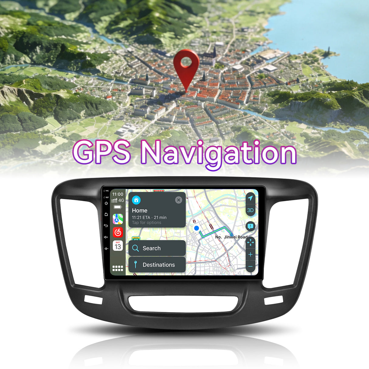 Android 13 Car Stereo Compatible with Chrysler 200 Series 2015-2019, 9" Wireless CarPlay/Android Auto Head Unit with GPS Navigation & 1080P Backup Camera