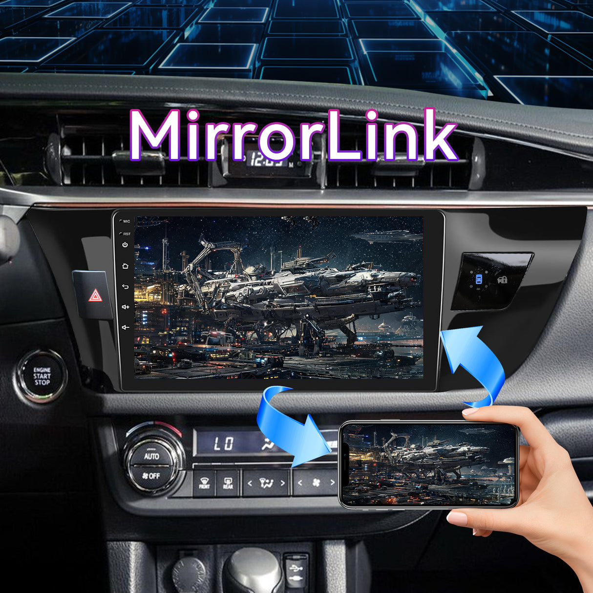 10" Android 13 Touchscreen Radio Compatible with Toyota Corolla 2014-2016, Wireless CarPlay/Android Auto, GPS Navigation, Bluetooth & Backup Camera