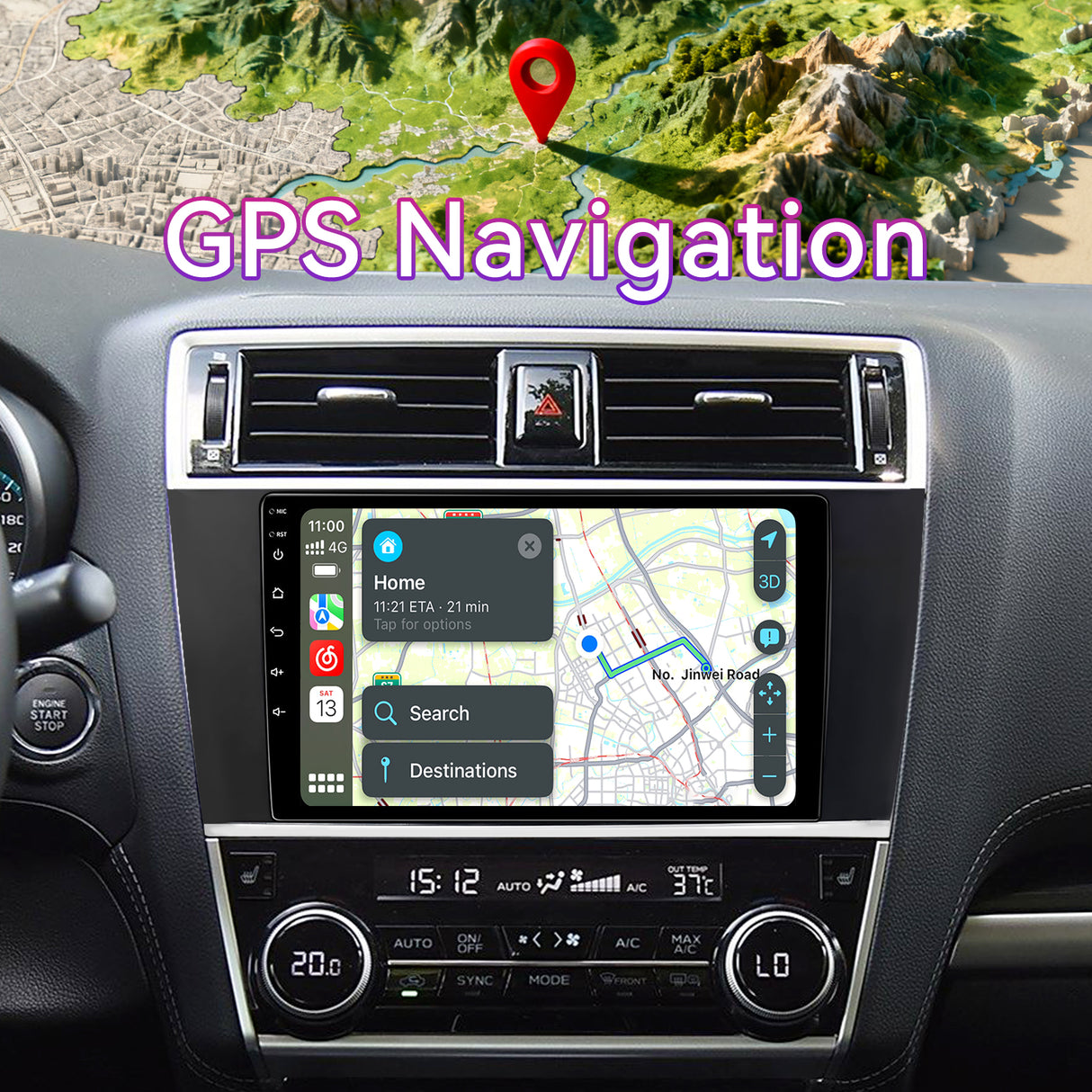 9" Car Stereo Compatible with Subaru Legacy & Outback 2015-2018, 2+64GB Touchscreen Radio with Wireless CarPlay/Android Auto/Screen Mirroring, GPS Navigation & Backup Camera