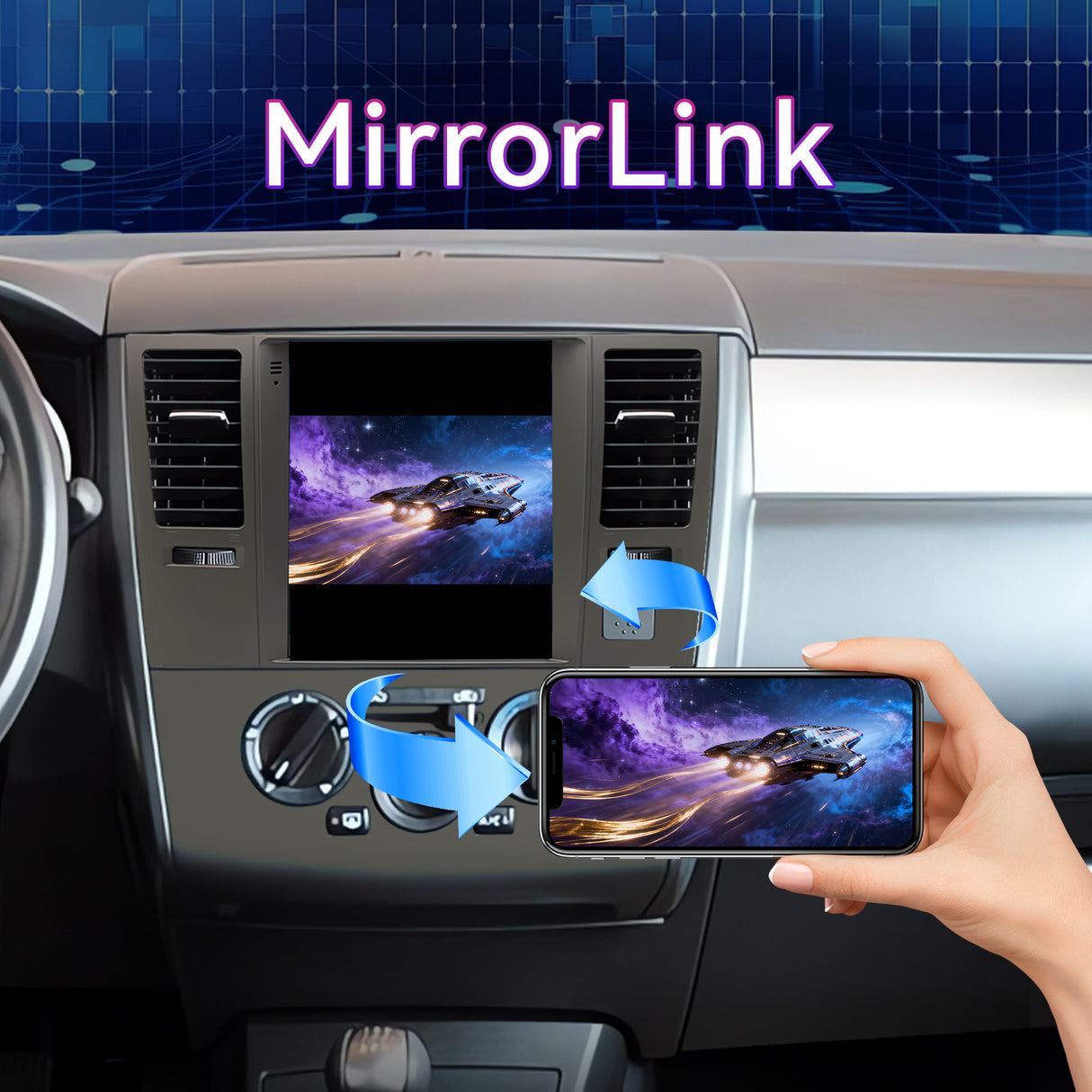 Car Radio Compatible With Nissan Versa 2007-2011 / Tiida 2007-2011,9.7''Touch Screen Car Stereo with Wireless Carplay&Android Auto,FM/GPS/SWC/Mirror Link/Backup Camera