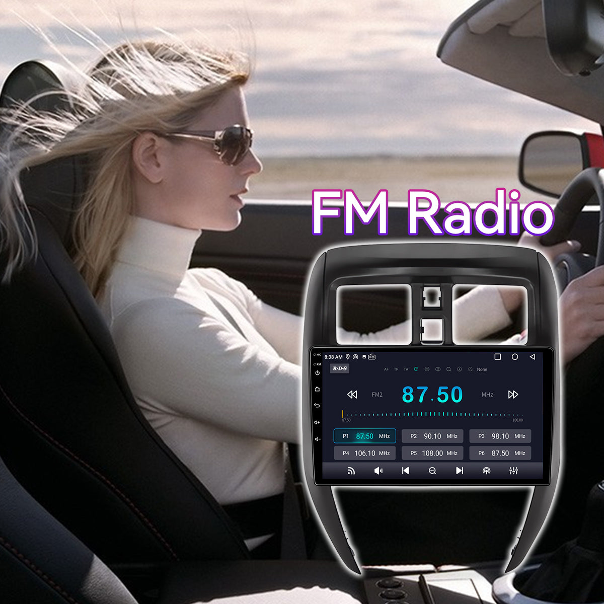 10" Android 13 Touchscreen Radio Compatible with Nissan Versa Sedan 2015-2019 — Wireless CarPlay, GPS & Backup Camera Included