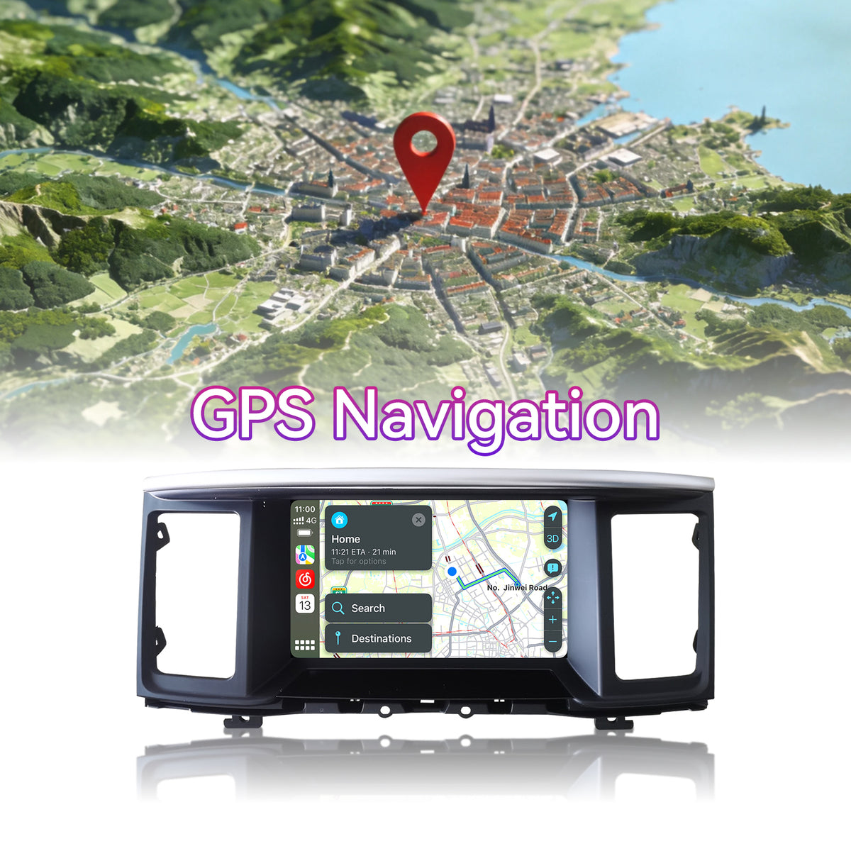9" Touchscreen Radio Compatible with Nissan Pathfinder 2012-2020 — Wireless CarPlay, GPS & Backup Camera Included