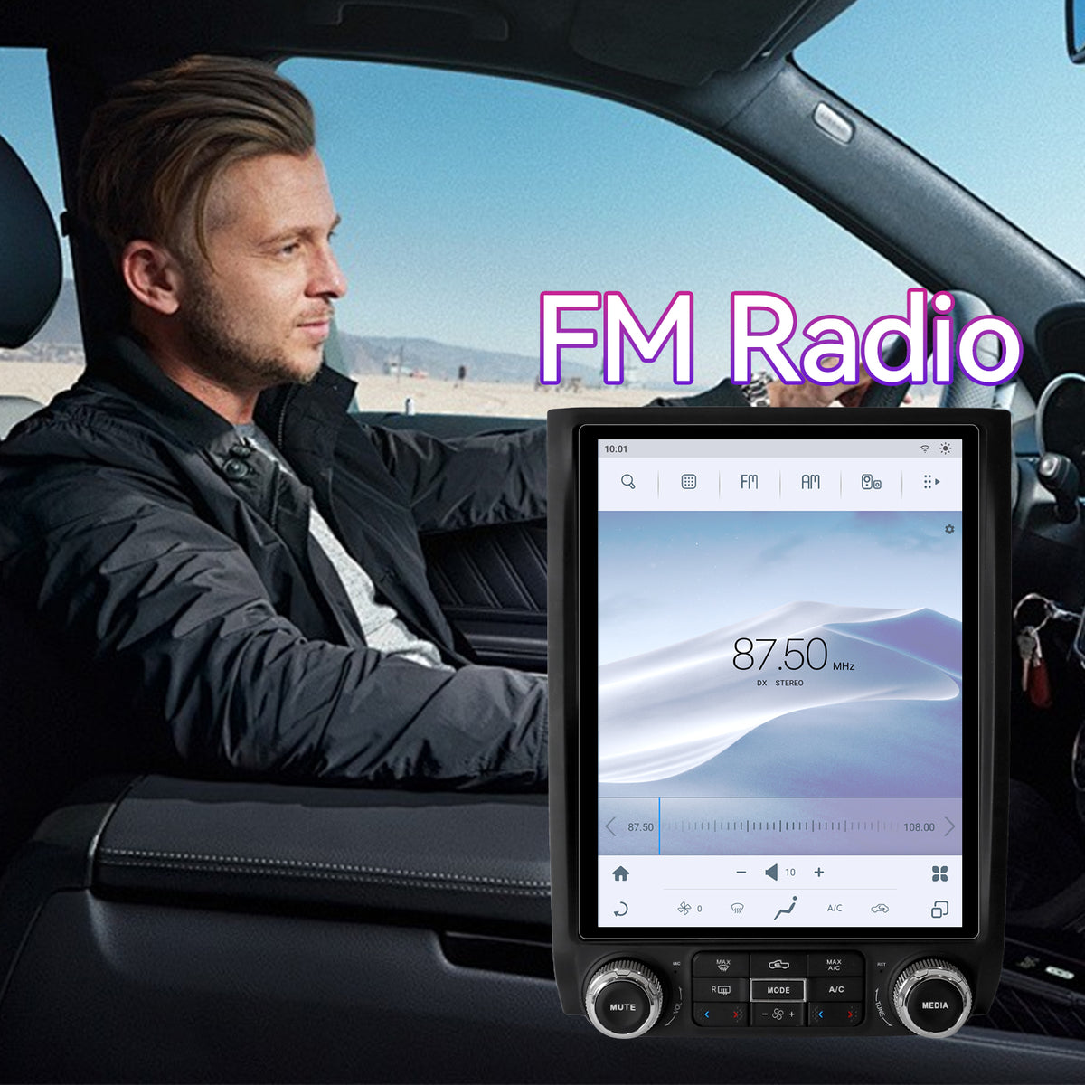 8-Core Qualcomm Android Car Stereo for Ford Expedition 2015-2018 — 12.1" Vertical Touchscreen with Wireless CarPlay, GPS & AHD Backup Camera