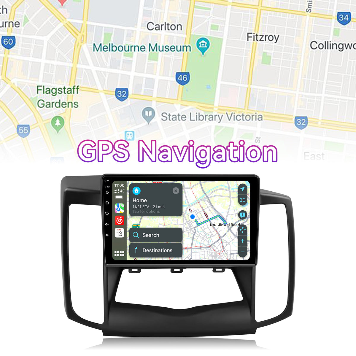 9" Touchscreen Radio Compatible with Nissan Maxima 2009-2014 — Wireless CarPlay, Multimedia Receiver with GPS Bluetooth ＆ Backup Camera