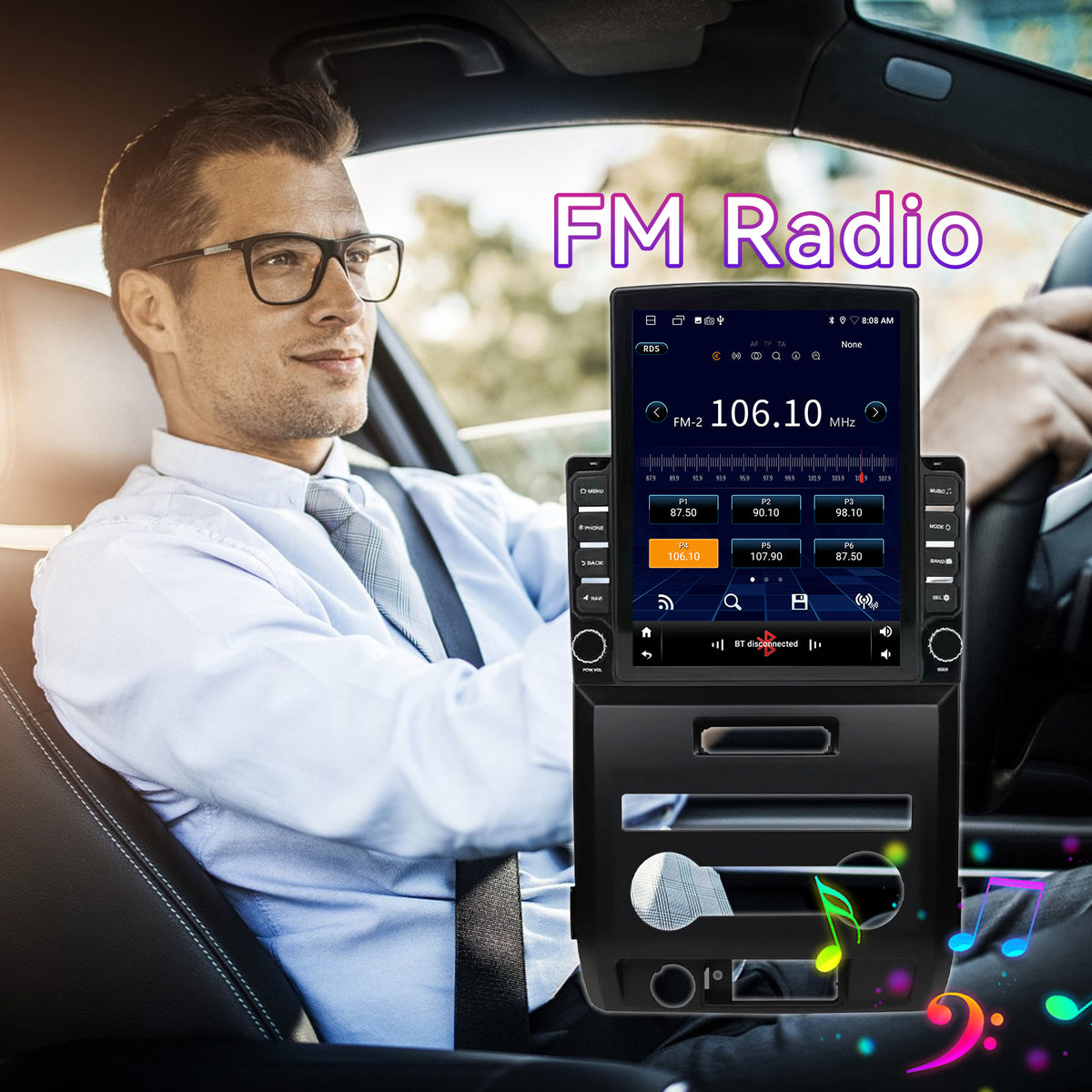 Android 14 Car Stereo Compatible with Ford F150 2009-2012 (Manual AC Only), 9.7" Wireless CarPlay/Android Auto Head Unit with GPS & 1080P Backup Camera