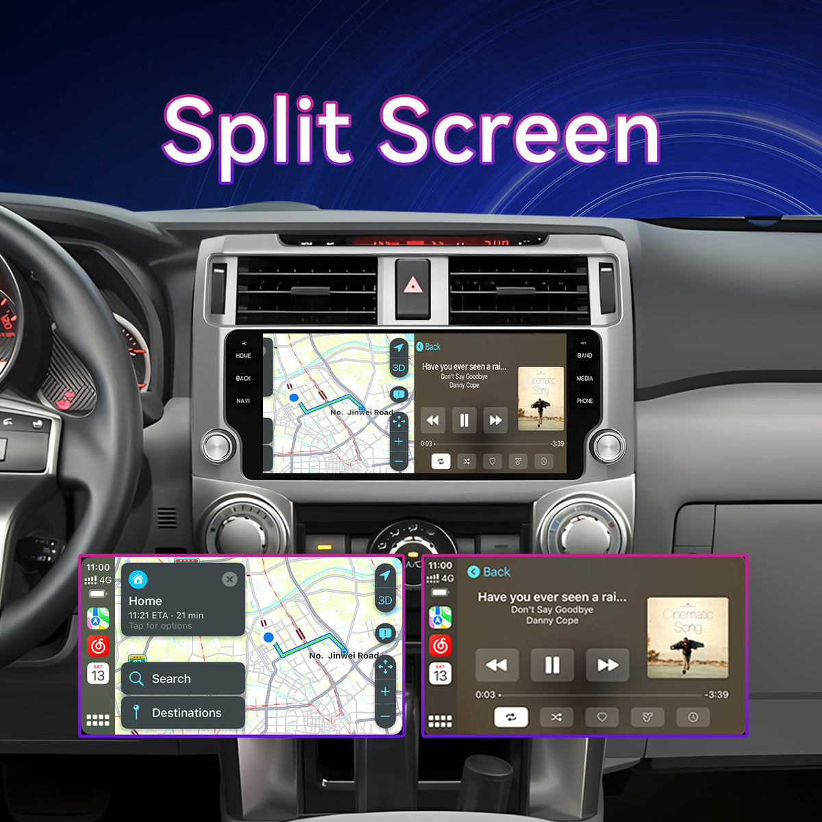 10.33" 4GB+64GB Android Car Stereo Compatible with Toyota 4Runner 2009-2019 — Wireless CarPlay/Android Auto, GPS, Custom EQ & AHD Backup Camera