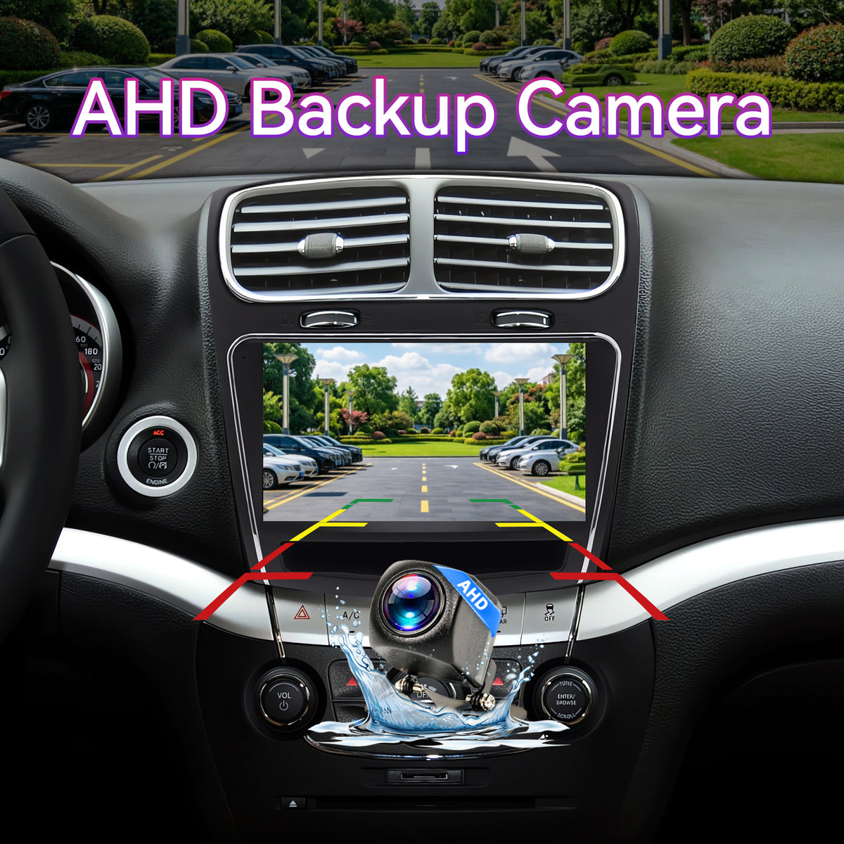 9" Android 13 Touchscreen Radio Compatible with Dodge Journey 2011-2019 — Wireless CarPlay, GPS & Backup Camera Included