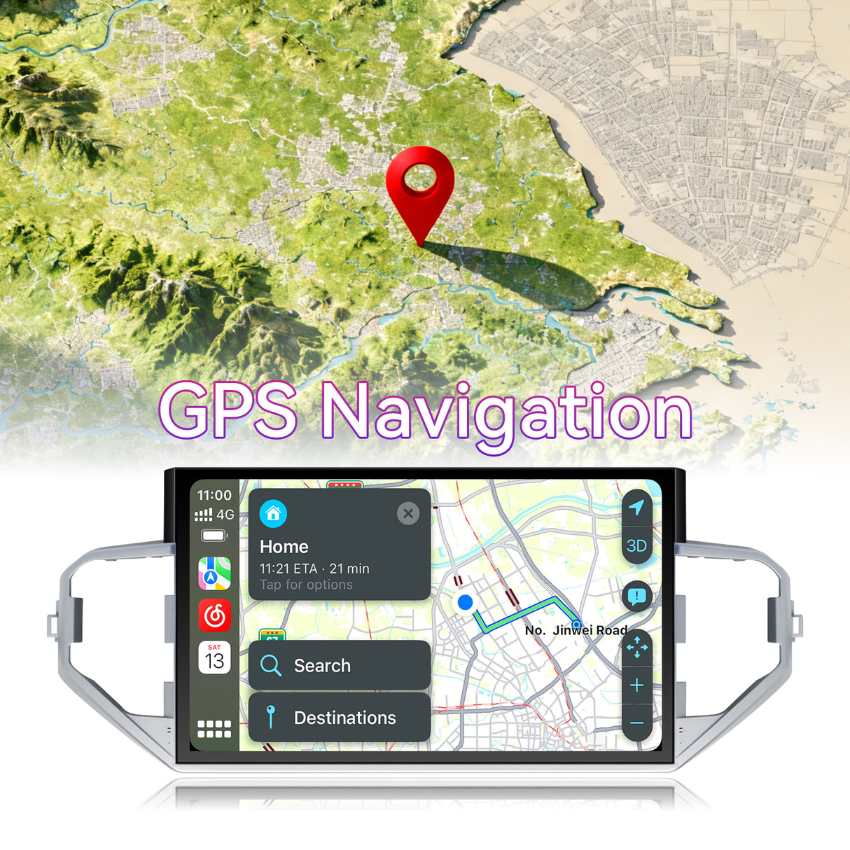 14.6''2K IPS Touch Screen Car Stereo Radio Compatible with Toyota Tundra 2022-2024.4G+64G,Wireless Carplay＆Android Auto/AM/FM/4G, GPS Navigation Multimedia Player Head Unit