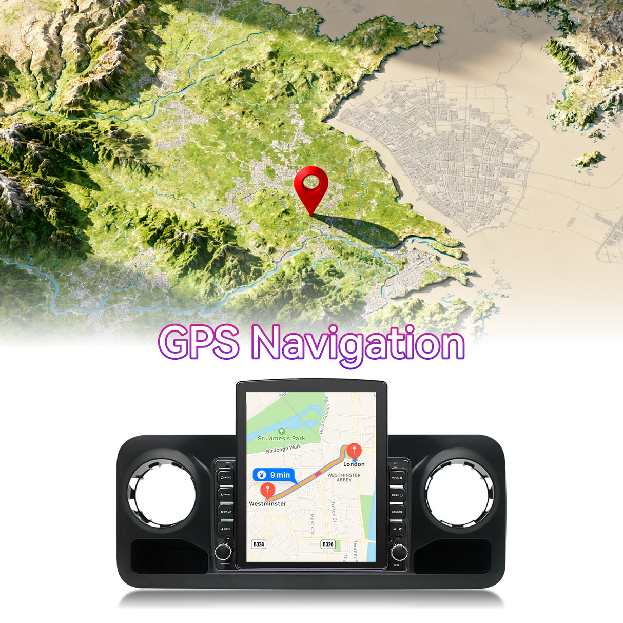 Car Radio Compatible With Mercedes-Benz Sprinter 2019-2021,4G+64G,9.7" Touch Screen Car Stereo with Wireless Carplay&Android Auto,Blue-Tooth/GPS/Navigation/FM/SWC/Mirror Link/Backup Camera